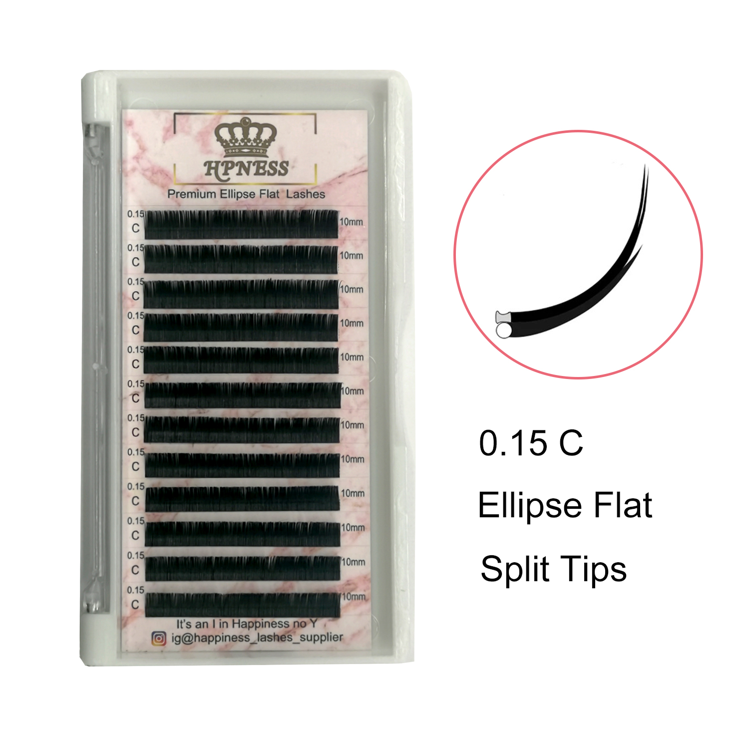 Ellipse Flat Eyelash Extension With Split Tips Lashes Individual Eyelash 12 Lines Easy to Use HPNESS 
Ellipse Flat Eyelash Extension With Split Tips Lashes Individual Eyelash 12 Lines Easy to Use HPNESS