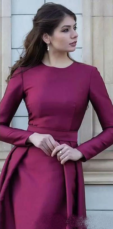 Vintage Arabic Mother of Bride Dresses With Long Sleeve A Line Satin Evening Gowns Custom Made Plus Size Prom Dresses