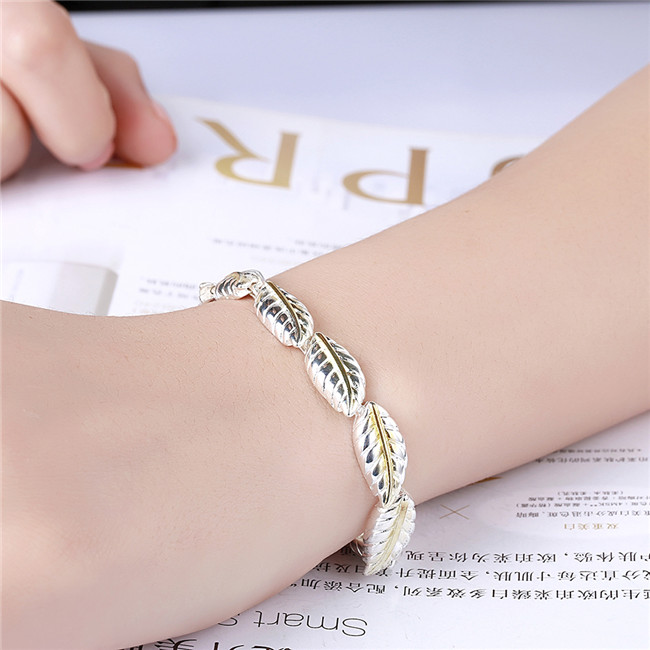 High grade 925 sterling silver A family of four feathers jewelry set DFMSS112 Factory direct 925 silver necklace bracelet earring ring