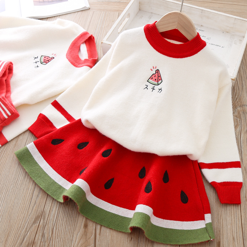 Girl Clothes Set New Spring Winter Kids Girl Clothing Long Sleeve Cute Fruit Pattern Children Suit Knitted Outfits, Dark red
Girl Clothes Set New Spring Winter Kids Girl Clothing Long Sleeve Cute Fruit Pattern Children Suit Knitted Outfits, Dark red