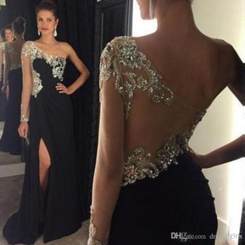 One Shoulder Long Sleeves Arabic Prom Dresses Chiffon Beaded Crystal Backless Formal Evening Dresses Vestidos Party Gowns Cheap, Yellow
One Shoulder Long Sleeves Arabic Prom Dresses Chiffon Beaded Crystal Backless Formal Evening Dresses Vestidos Party Gowns Cheap, Yellow