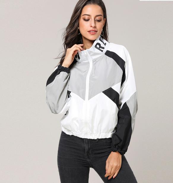 New Fashion Jacket Women Zip Colorblock Windbreaker Jacket High Neck Outwear Streetwear Women' Coats, Gray
New Fashion Jacket Women Zip Colorblock Windbreaker Jacket High Neck Outwear Streetwear Women' Coats, Gray