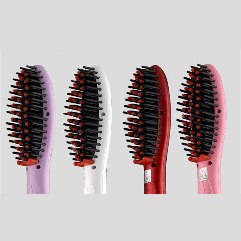Hot 5 Colors Electric Hair Straightener Comb Iron Brush Ceramic Straight Hair Comb Auto Massager EU/US Plug Hair Styling Combs