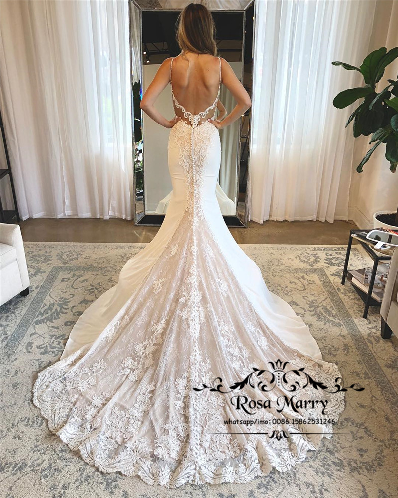 Sexy Backless Mermaid Wedding Dresses 2019 Vintage Lace Plus Size Court Train Arabic African Vestido De Novia Country Beach Bridal Gowns