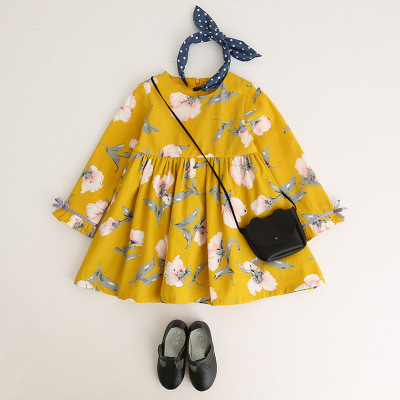 baby girl designer clothes Girls Dress 2020 New Autumn Casual Ruffles A-Line Striped Full Sleeve Kids Dress For 3T-7T