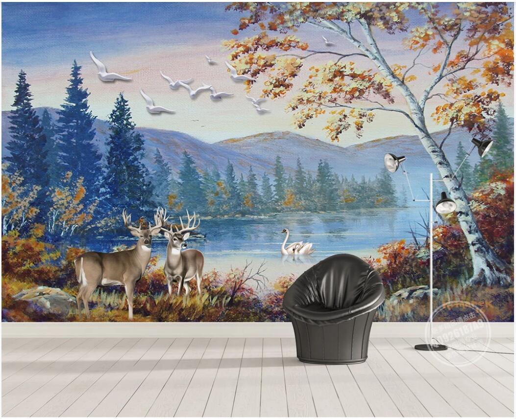 3d wallpaper custom photo murals Nordic oil painting landscape elk swan tv sofa background wall decor wall art pictures, Non-woven fabric
3d wallpaper custom photo murals Nordic oil painting landscape elk swan tv sofa background wall decor wall art pictures, Non-woven fabric