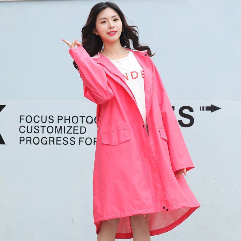 Hooded Raincoat Men windbreaker male ladies female lady Women Waterproof Rain Jacket knee length zip hasp pockets outdoor Coat Rainwear, Pink
Hooded Raincoat Men windbreaker male ladies female lady Women Waterproof Rain Jacket knee length zip hasp pockets outdoor Coat Rainwear, Pink