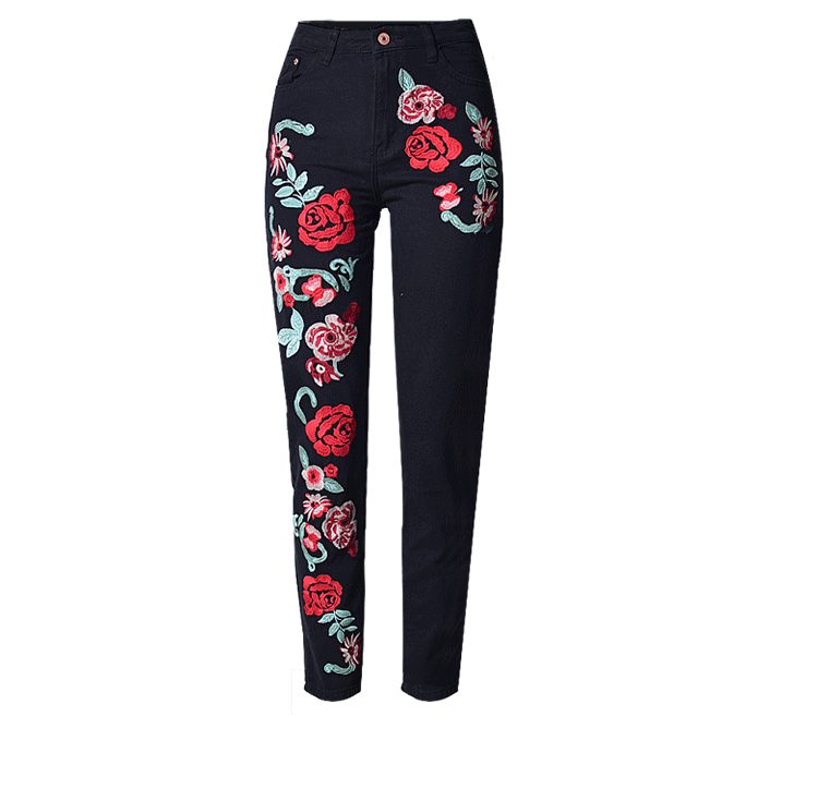 Black Beauty Rose Flower Embroidered Jeans For Women Plus Size High Waist Boyfriend Jeans Woman Loose Straight Denim Pants
Black Beauty Rose Flower Embroidered Jeans For Women Plus Size High Waist Boyfriend Jeans Woman Loose Straight Denim Pants