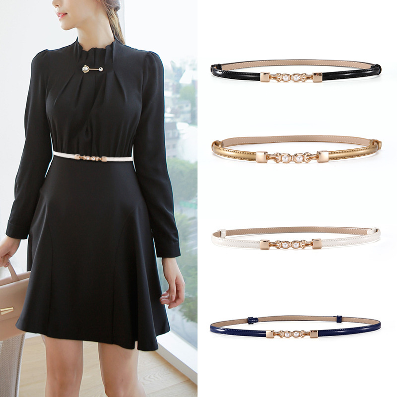 2019 New Skinny Belt for Female Narrow Cowhide Waist Belts for Women Dress Strap with Pearls Golden Buckle Genuine Leather Belt, As pics
2019 New Skinny Belt for Female Narrow Cowhide Waist Belts for Women Dress Strap with Pearls Golden Buckle Genuine Leather Belt, As pics