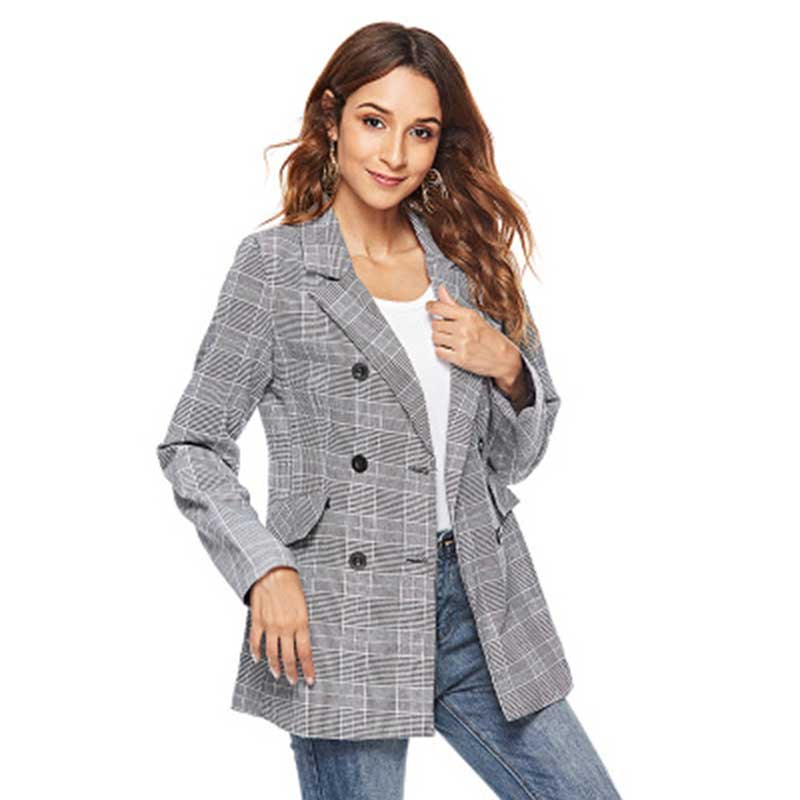 Vintage Notched Bouble Breasted Plaid Women Blazer Thicken Autumn Winter Jackets Female Retro Suits Coat 2018 Work high quality, Black
Vintage Notched Bouble Breasted Plaid Women Blazer Thicken Autumn Winter Jackets Female Retro Suits Coat 2018 Work high quality, Black