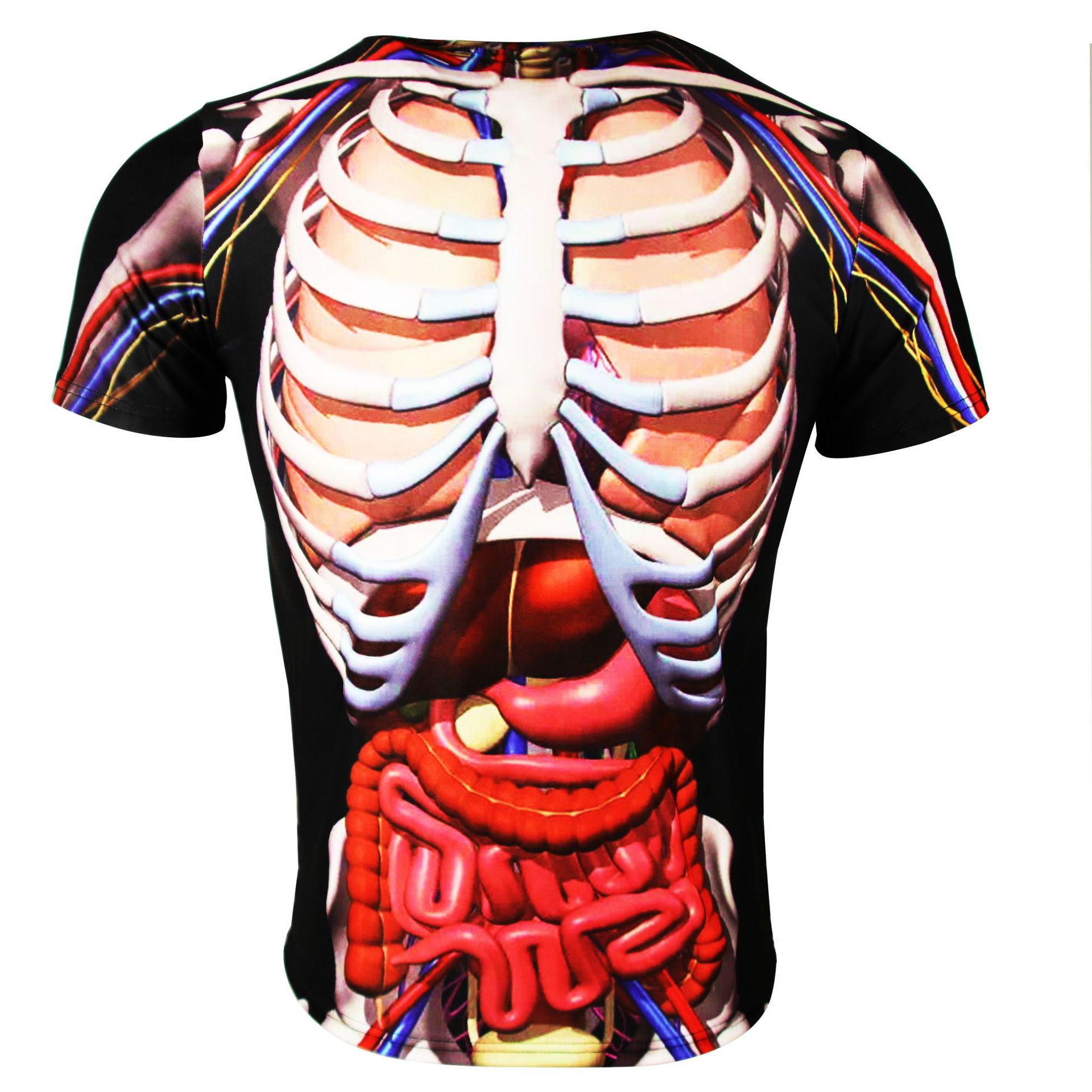 2020 New Fashion Male Skeleton Internal Organs 3D Printed Round Neck Short-Sleeved T-Shirt Anime Funny Halloween Men T Shirt