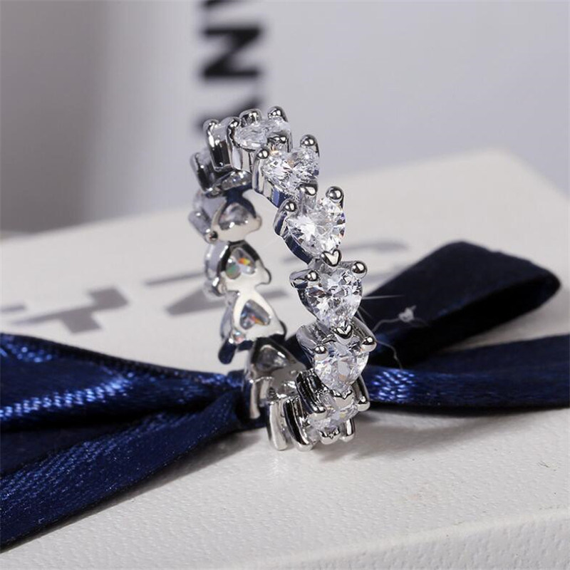 Choucong New Arrival Hot Sale Unique Luxury Jewelry 925 Sterling Silver Full Pear Cut White Topaz CZ Diamond Gemstones Women Wedding Ring