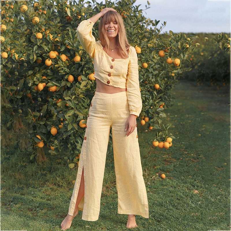 2 Two Piece Set Women Fashion Casual loose Crop Top and wide leg Pants Spring Lantern sleeve Outfits for Women lounge wear 2020, Black
2 Two Piece Set Women Fashion Casual loose Crop Top and wide leg Pants Spring Lantern sleeve Outfits for Women lounge wear 2020, Black