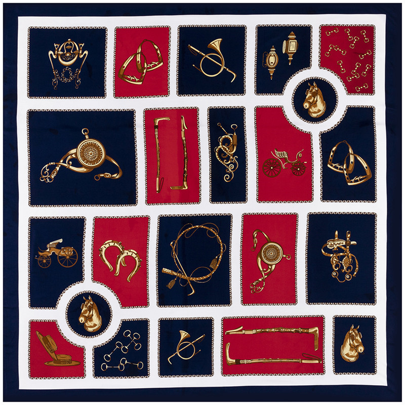 Head Scarf 130 Silk Scarf Top Scarfs Neck Carriage Saddle Foulard Femme Headwrap Versatile Accessory
