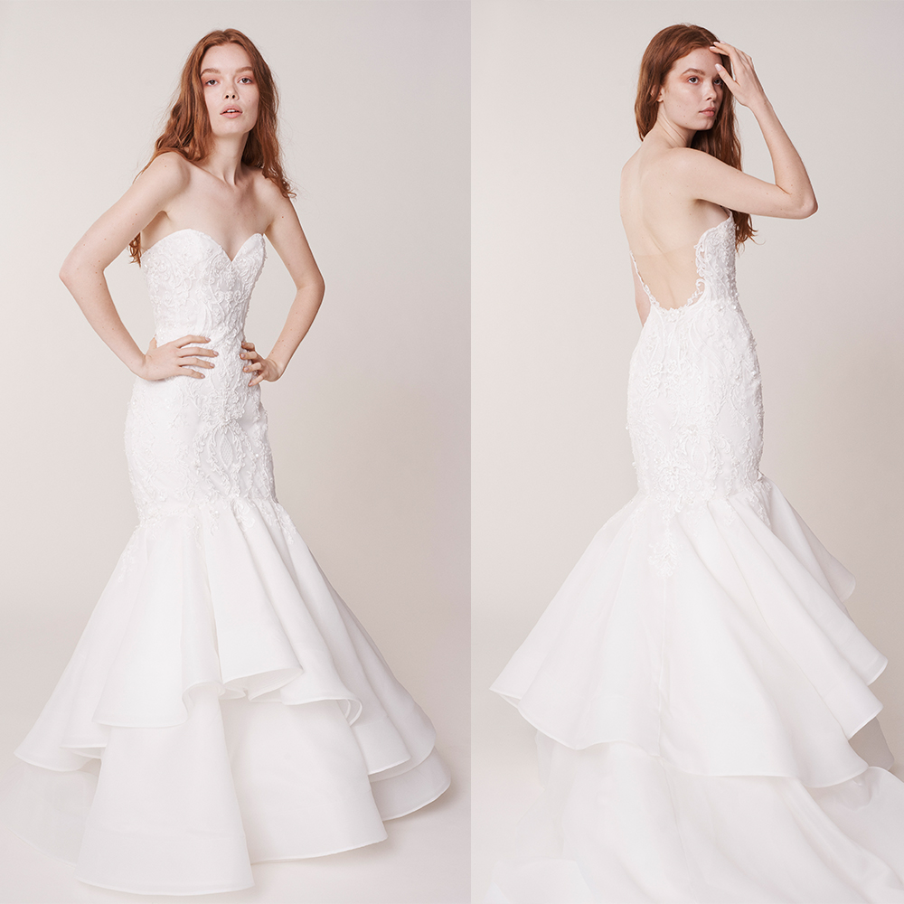 Elegent Mermaid Rita Vinieris Wedding Dresses Strapless Sleeveless Applique Tiers Wedding Gown Floor Length Custom robe de mariée, Royal blue
Elegent Mermaid Rita Vinieris Wedding Dresses Strapless Sleeveless Applique Tiers Wedding Gown Floor Length Custom robe de mariée, Royal blue