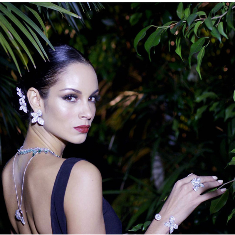 Vintage Flower Leaf ring Pave Setting Diamond Cz Sona Stone 925 Sterling silver Party wedding band rings for women Finger Jewelry