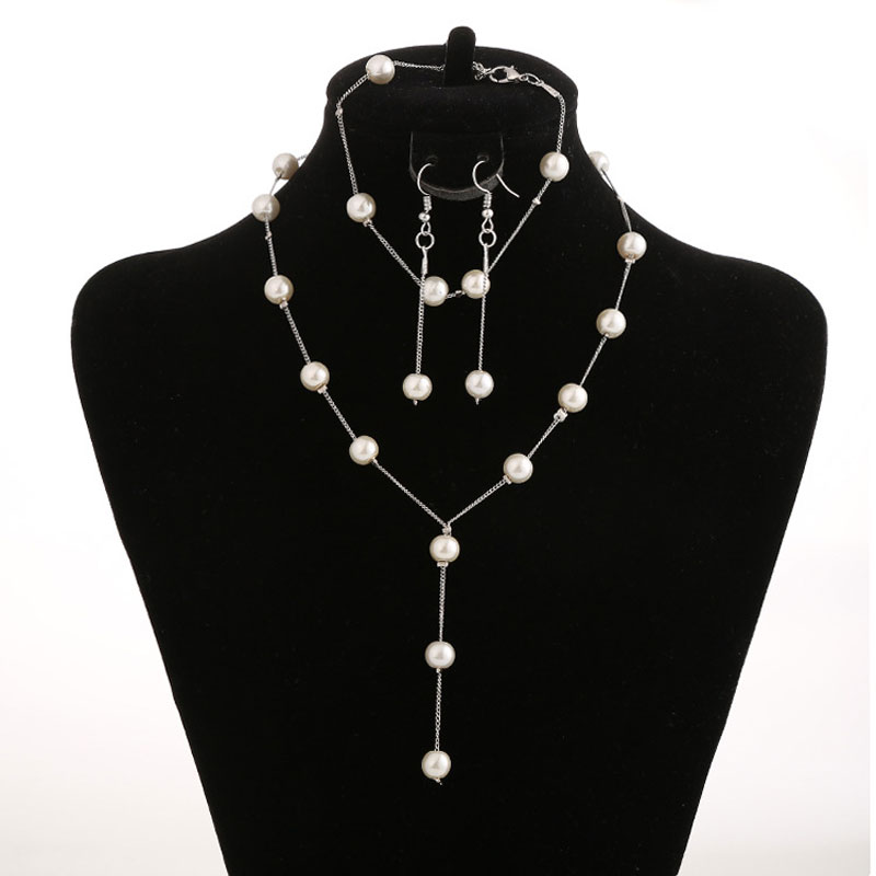 New Fashion Simple Sweet Elegant Pearl Necklaces Bracelets Earrings 3pcs Sets bride Wedding accessories For women Jewelry, Gold
New Fashion Simple Sweet Elegant Pearl Necklaces Bracelets Earrings 3pcs Sets bride Wedding accessories For women Jewelry, Gold