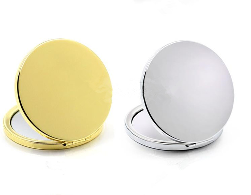Portable Pocket Mini Makeup Mirror Ladies Girls Hand Cosmetic Mirror Stainless Fashion Double-Side Folde Compact Mirrors F2502
