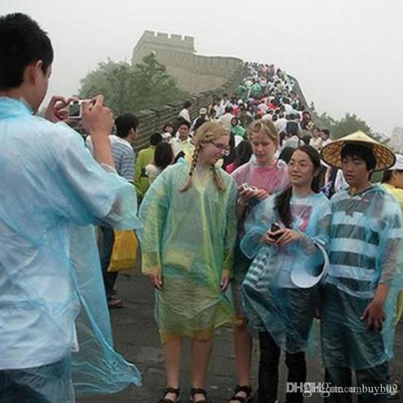 Onetime PE Raincoat Fashion Disposable Raincoats Poncho Rainwear Travel Rain Coat Rain Wear for Traveling Home Shopping