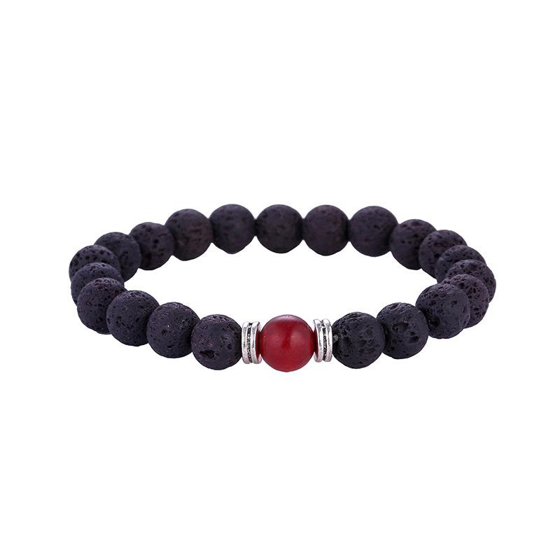 8MM Natural Lava rock beaded bracelets Essential Oil Diffuser Stone 7 Chakra charm Wrap Bangle For women Men DIY Aromatherapy Jewelry Bulk