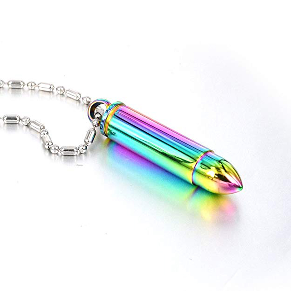 Hip Hop Bullet Shape Lover Couple Pendant Necklace 316L Stainless Steel Can be Unscrewed Pendants Jewelry