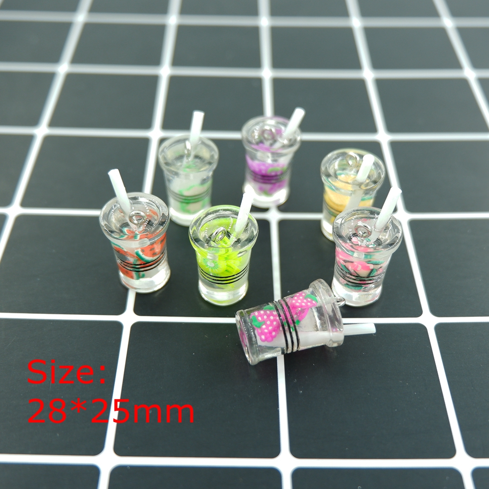 Colorful Milk coffee dink Charms Pendants for DIY decoration bracelets necklace earring key chain Jewelry Making