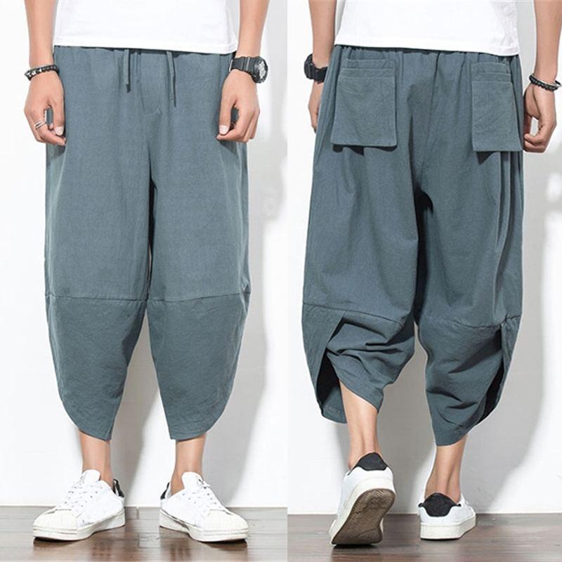 Harajuku Cotton Linen Mens Harem Pants Loose Calf-length Pants Men Japan Style Drawstring Cross-pants Hiphop Joggers Trousers, Black
Harajuku Cotton Linen Mens Harem Pants Loose Calf-length Pants Men Japan Style Drawstring Cross-pants Hiphop Joggers Trousers, Black