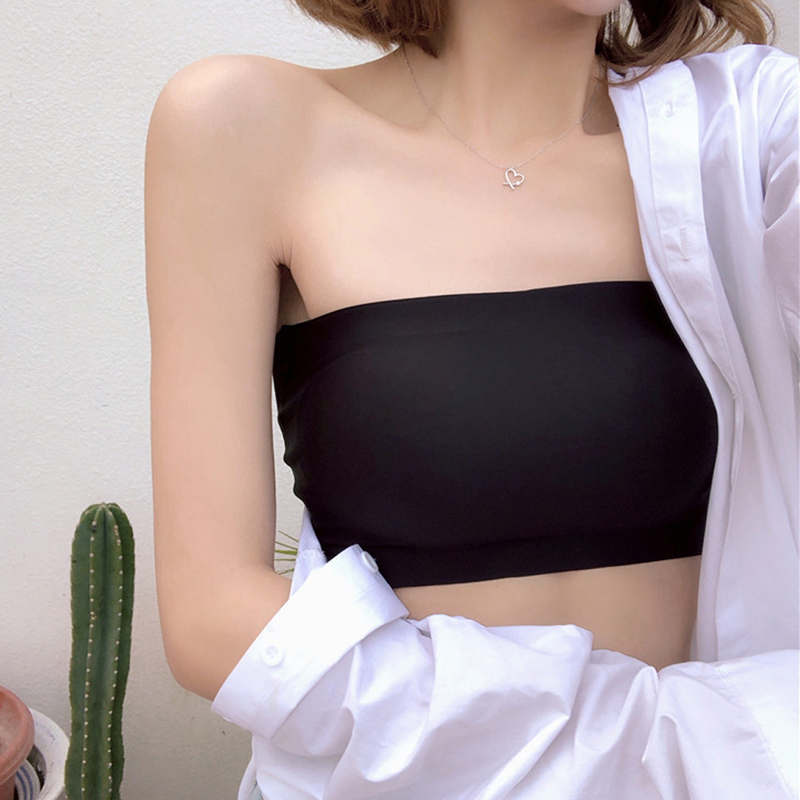 Sexy Seamless One-piece Tube Tops Women Removable Pads Intimates Basic Womens Strapless Bra Bandeau Tube Top Sujetador Mujer, Black
Sexy Seamless One-piece Tube Tops Women Removable Pads Intimates Basic Womens Strapless Bra Bandeau Tube Top Sujetador Mujer, Black