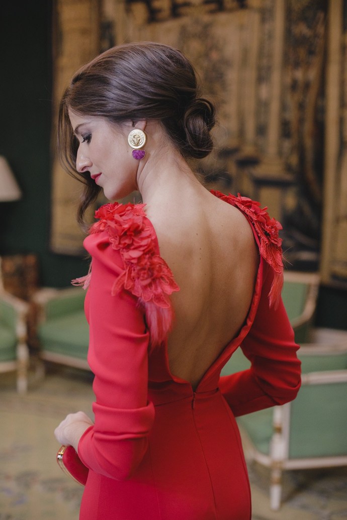 Elegant Arabic Backless Red Evening Dresses With Sleeves Column Long Formal Prom Party Gowns Turkey Custom Feather special occasion dresses