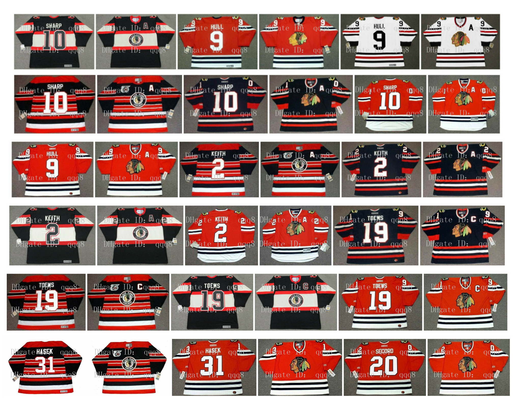 Vintage Chicago Blackhawks Jerseys 10 PATRICK SHARP 9 BOBBY HULL 2 DUNCAN KEITH 19 JONATHAN TOEWS 31 DOMINIK HASEK 20 AL SECORD Hockey, As pic
Vintage Chicago Blackhawks Jerseys 10 PATRICK SHARP 9 BOBBY HULL 2 DUNCAN KEITH 19 JONATHAN TOEWS 31 DOMINIK HASEK 20 AL SECORD Hockey, As pic