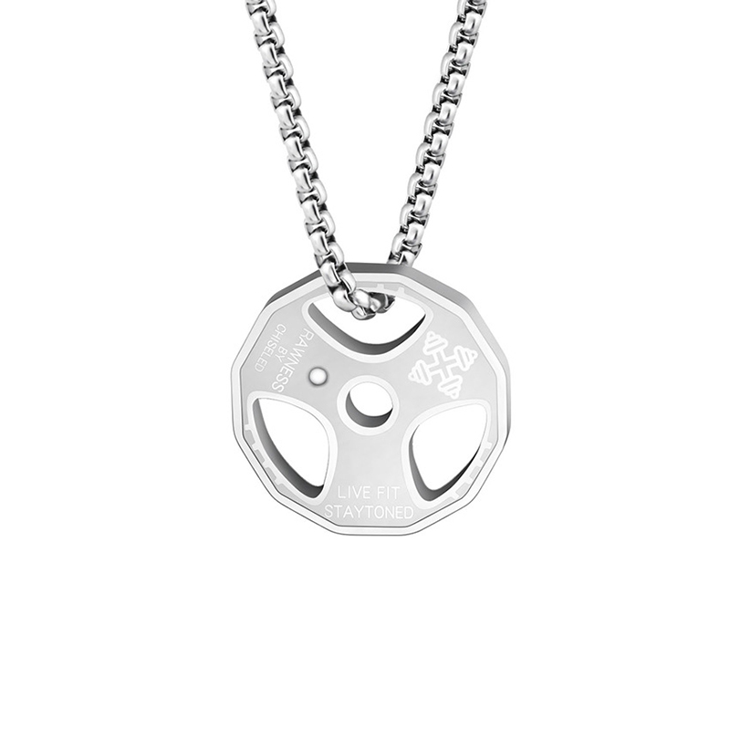 Men's Gun Black Sports Barbell Dumbbell Pendant Necklace Stainless Steel Sports Fitness Pendants Jewelry Gold/Silver/Black