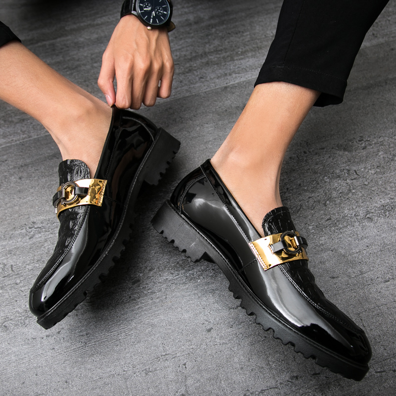 Hot Sale-Fashion Men Leather Loafers Brand Shoes Classic Brogue Mans Footwear Formal Shoes Men Casual Water Chestnut Chaussure Homme