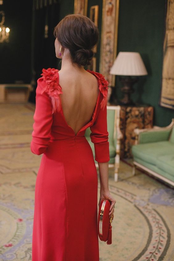 Elegant Arabic Backless Red Evening Dresses With Sleeves Column Long Formal Prom Party Gowns Turkey Custom Feather special occasion dresses