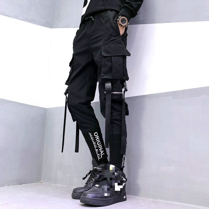 Brand Fashion Men Hip-Hop Pants Streetwear Ribbon Men' Overalls Leisure Pocket Pants Elastic Waist Trousers Sweatpants Streetwear, Black
Brand Fashion Men Hip-Hop Pants Streetwear Ribbon Men' Overalls Leisure Pocket Pants Elastic Waist Trousers Sweatpants Streetwear, Black