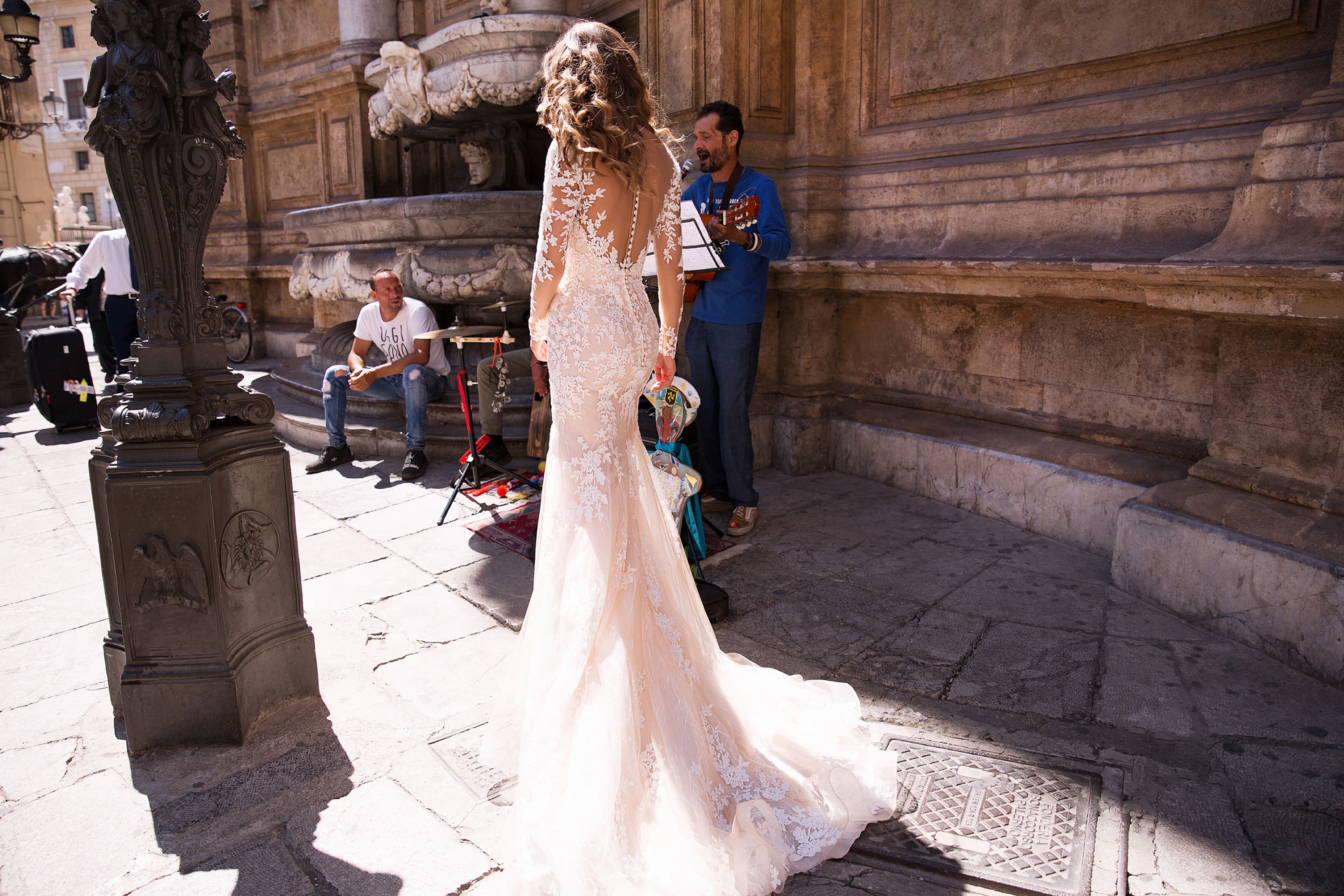 lussanobridal mermaid wedding dresses v neck illusion bridal gown covered button back long sleeves boho wedding dress custom