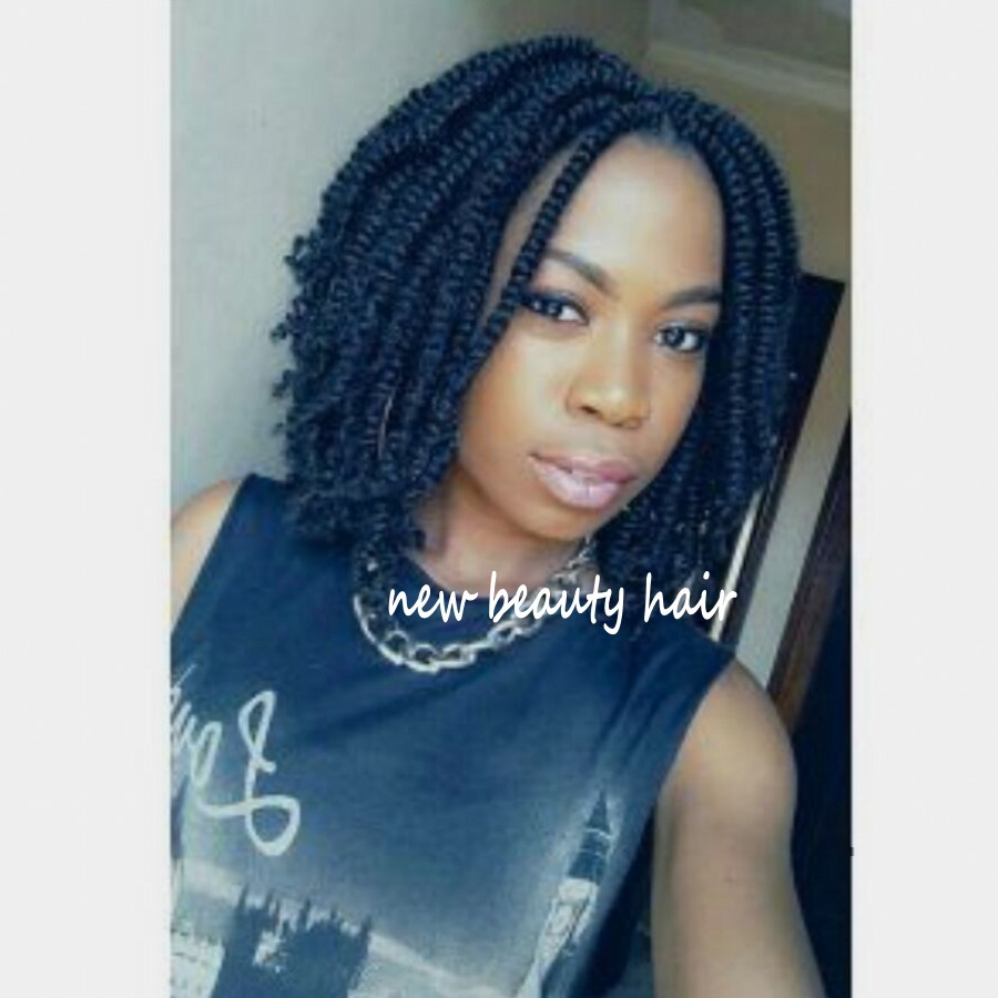 High quality black/brown synthetic short hair kinky twist wig 180density braided curly lace front wigs for black women with baby hair