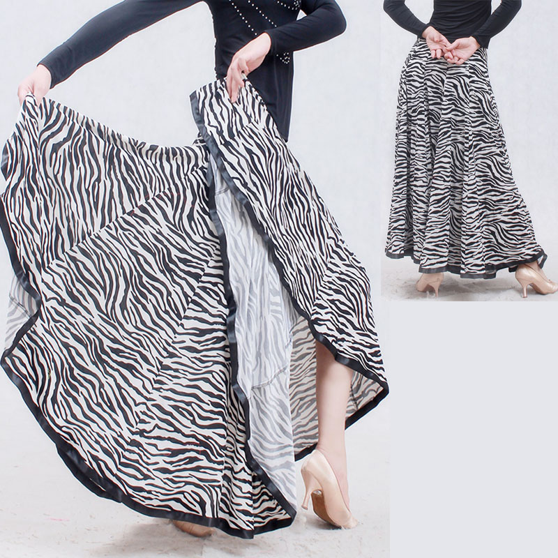 women big Swing Modern Dance Skirt Ballroom Dance Waltz Square Standard Practice Clothes, Zebra
women big Swing Modern Dance Skirt Ballroom Dance Waltz Square Standard Practice Clothes, Zebra