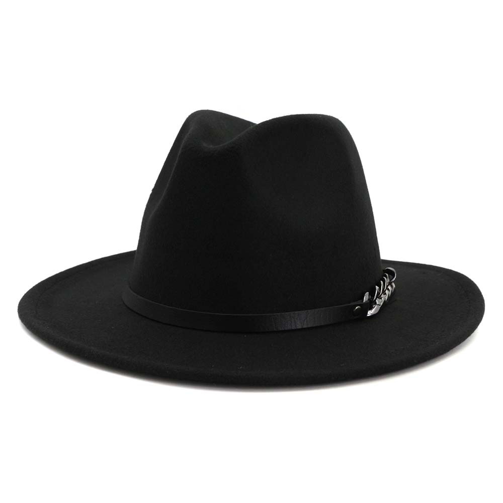 Men Women Flat Brim Panama Style Wool Felt Jazz Fedora Hat Cap Gentleman Europe Formal Hat Yellow Floppy Trilby Party Hat