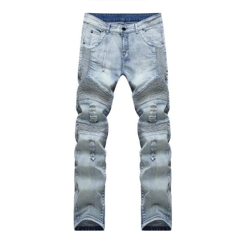 male Biker Jeans destroyed denim fabric elastic Slim Fit Washed Denim skinny Pants Joggers Skinny Men ripped trousers, 1802 black
male Biker Jeans destroyed denim fabric elastic Slim Fit Washed Denim skinny Pants Joggers Skinny Men ripped trousers, 1802 black