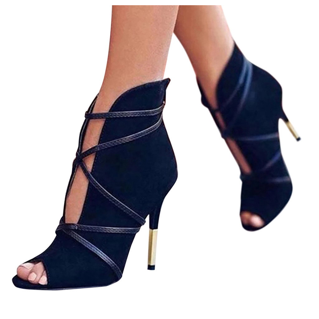 Spring Autumn Boots Women Fashion Ankle Pointed Toe Fish Mouth Casual Shoes Ladies Thin Heels Single Suede Booties Plus size 43