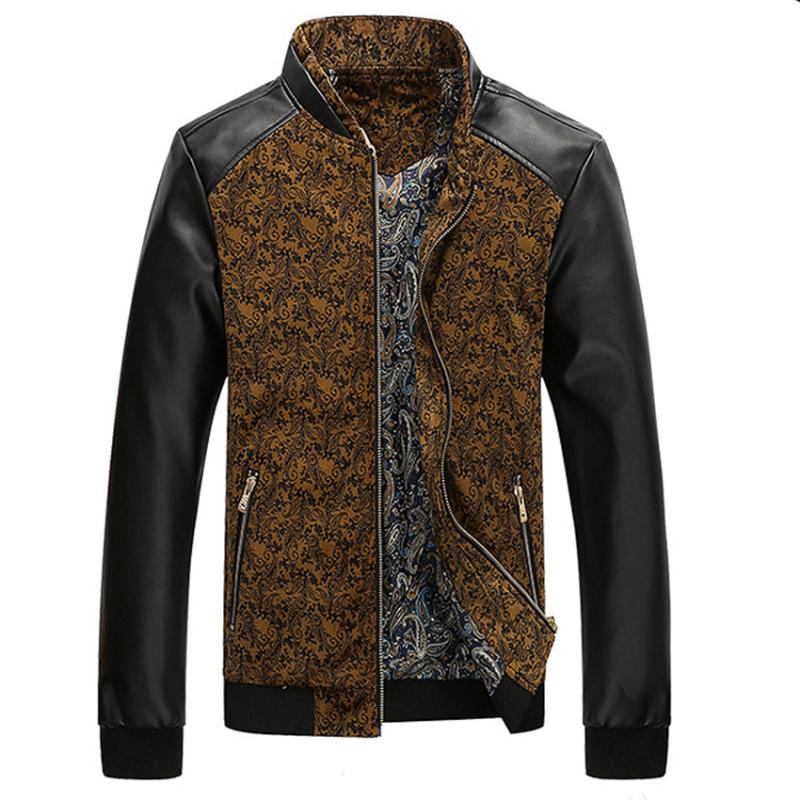 2019 PU Leather Patchwork Men's Jackets 6XL Autumn Fashion Coats Men Outerwear Stand Collar Male Clothing Slim Fit SA332, Black
2019 PU Leather Patchwork Men's Jackets 6XL Autumn Fashion Coats Men Outerwear Stand Collar Male Clothing Slim Fit SA332, Black