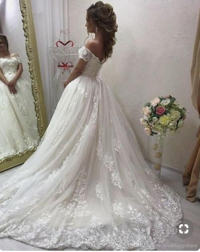 Plus Size Elegant Ball Gown Dresses Off Shoulder Bridal Lace Appliques Wedding Gowns Vestidos De Novia Custom Made s