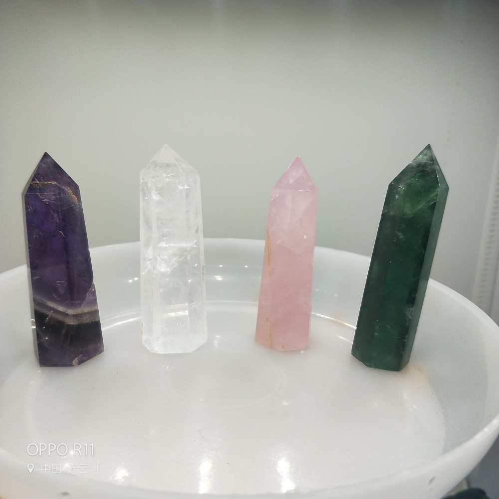 4pcs Crystal Point Natural Dreamy Amethyst Rose Quartz Green Fluorite Obelisk Crystal Wand Point Healing crystal Crafts
4pcs Crystal Point Natural Dreamy Amethyst Rose Quartz Green Fluorite Obelisk Crystal Wand Point Healing crystal Crafts