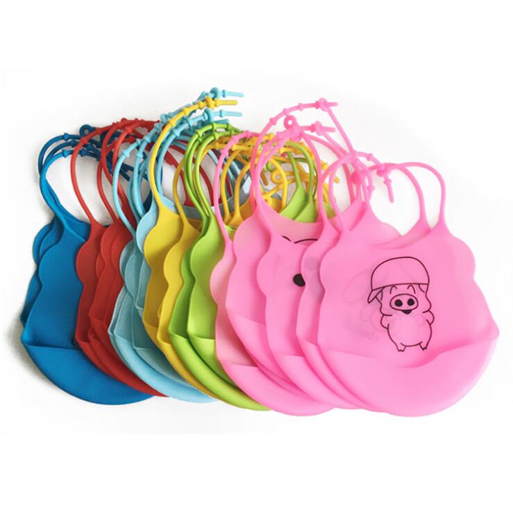 Waterproof Bibs for Toddlers 100% Food Grade Silicone Baby Bibs Easy to Clean Feeding Bib Comfortable Soft Adjustable Baby Bibs Cute Design