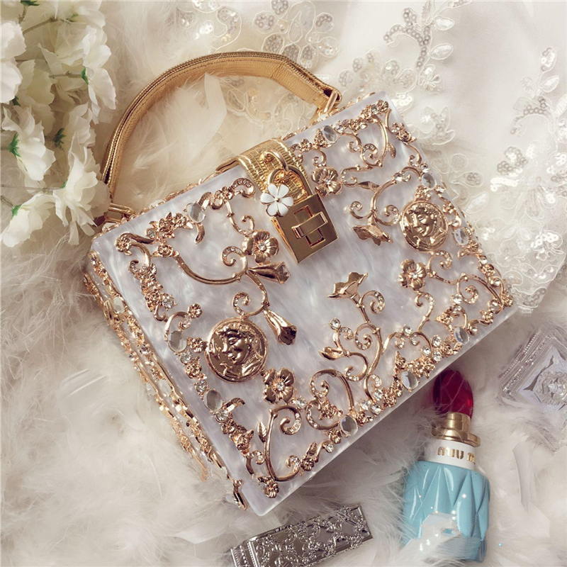 Fashion Box evening bag diamond flower Clutch Bag hollow Acrylic handbag banquet party purse women's Shoulder Flap, Dark grey
Fashion Box evening bag diamond flower Clutch Bag hollow Acrylic handbag banquet party purse women's Shoulder Flap, Dark grey