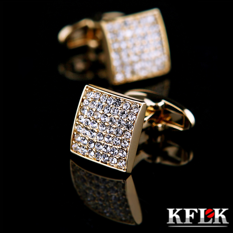 

Kflk Jewelry French Shirt Cufflink For Mens Designer Brand Cuffs Link Button Gold High Quality Luxury Wedding Male Free Shipping T190701