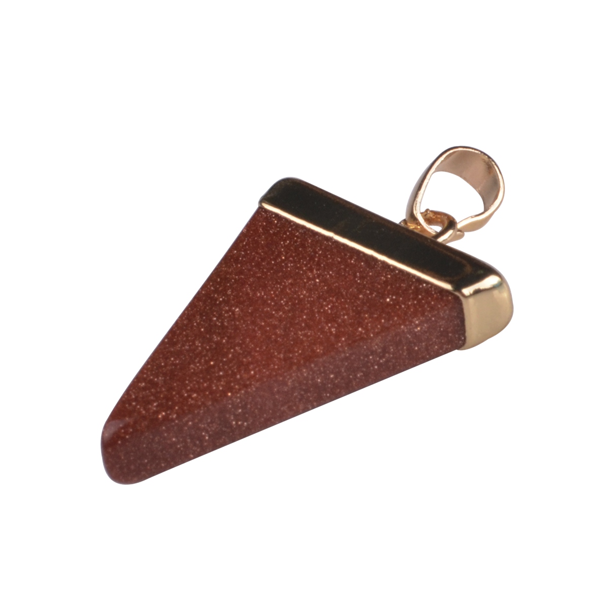 Natural Stone Pendant Female Crystal Quartz Healing Point Chakra Gemstone Gold-plated Triangle Necklace Stone Jewelry Treasure Jewelry