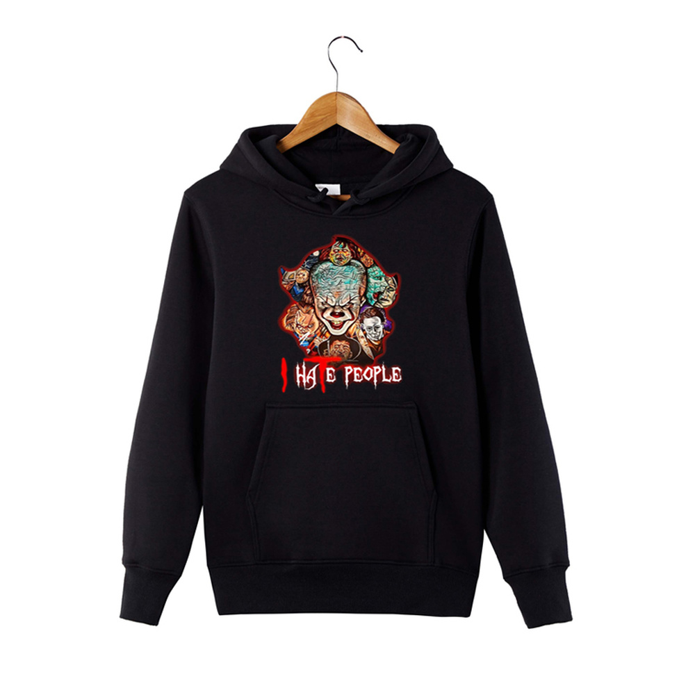 Horror Squad Character I Hate People Friday The 13th Pennywise IT Hoodie We All Float Squad Halloween Sweatershirt, Black
Horror Squad Character I Hate People Friday The 13th Pennywise IT Hoodie We All Float Squad Halloween Sweatershirt, Black