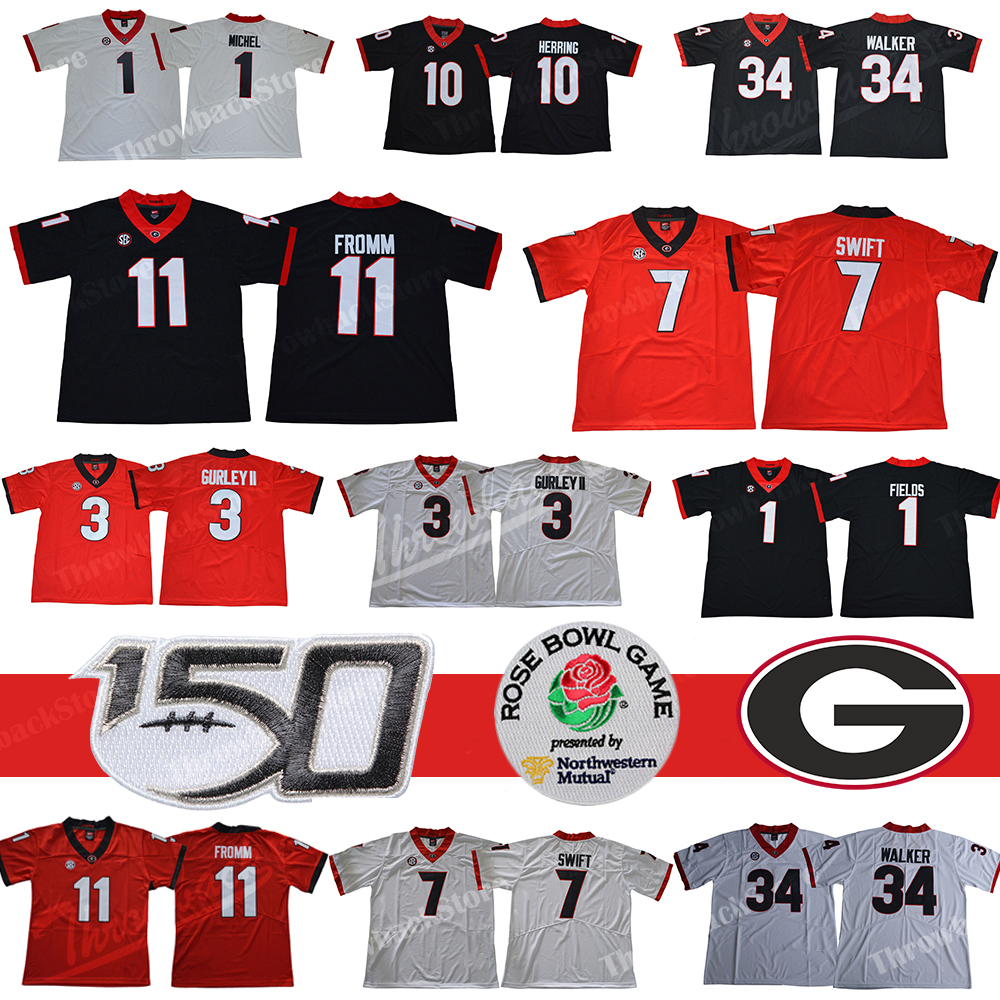 NCAA Georgia Bulldogs 11 Jake Fromm 7 DAndre Swift 3 Todd Gurley II Justin Fields Walker UGA Rose Bowl Sugar 150TH 2019 Football Jerseys, Multi
NCAA Georgia Bulldogs 11 Jake Fromm 7 DAndre Swift 3 Todd Gurley II Justin Fields Walker UGA Rose Bowl Sugar 150TH 2019 Football Jerseys, Multi