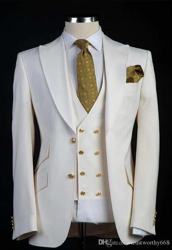 New Arrival Two Buttons Groomsmen Peak Lapel Groom Tuxedos Men Suits Wedding/Prom Best Man Blazer ( Jacket+Pants+Vest+Tie) A501, Same as image 
New Arrival Two Buttons Groomsmen Peak Lapel Groom Tuxedos Men Suits Wedding/Prom Best Man Blazer ( Jacket+Pants+Vest+Tie) A501, Same as image